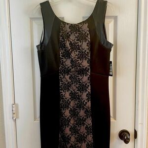 Black sheath dress with lace detail by Guess